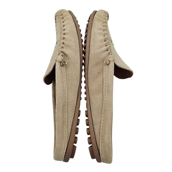 Minnetonka Leila Mule Womens Shoes Color Stone Leather Suede 8.5 - Picture 9 of 10